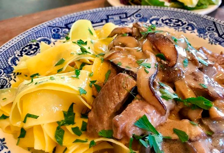 Shiitake Beef Stroganoff