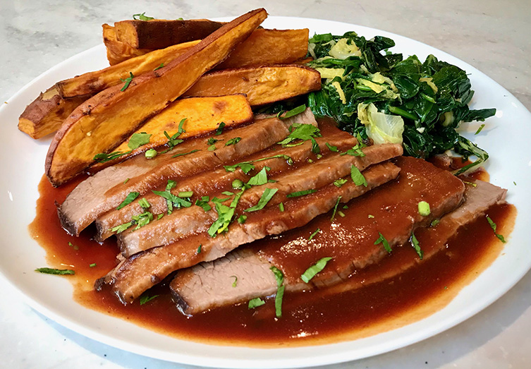 oven bbq beef brisket dinner