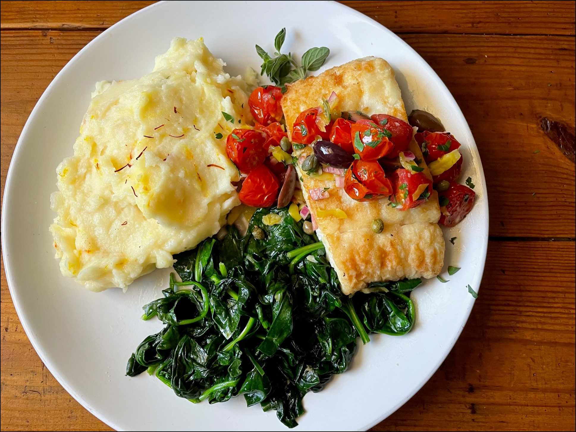 Mediterranean Halibut Dinner