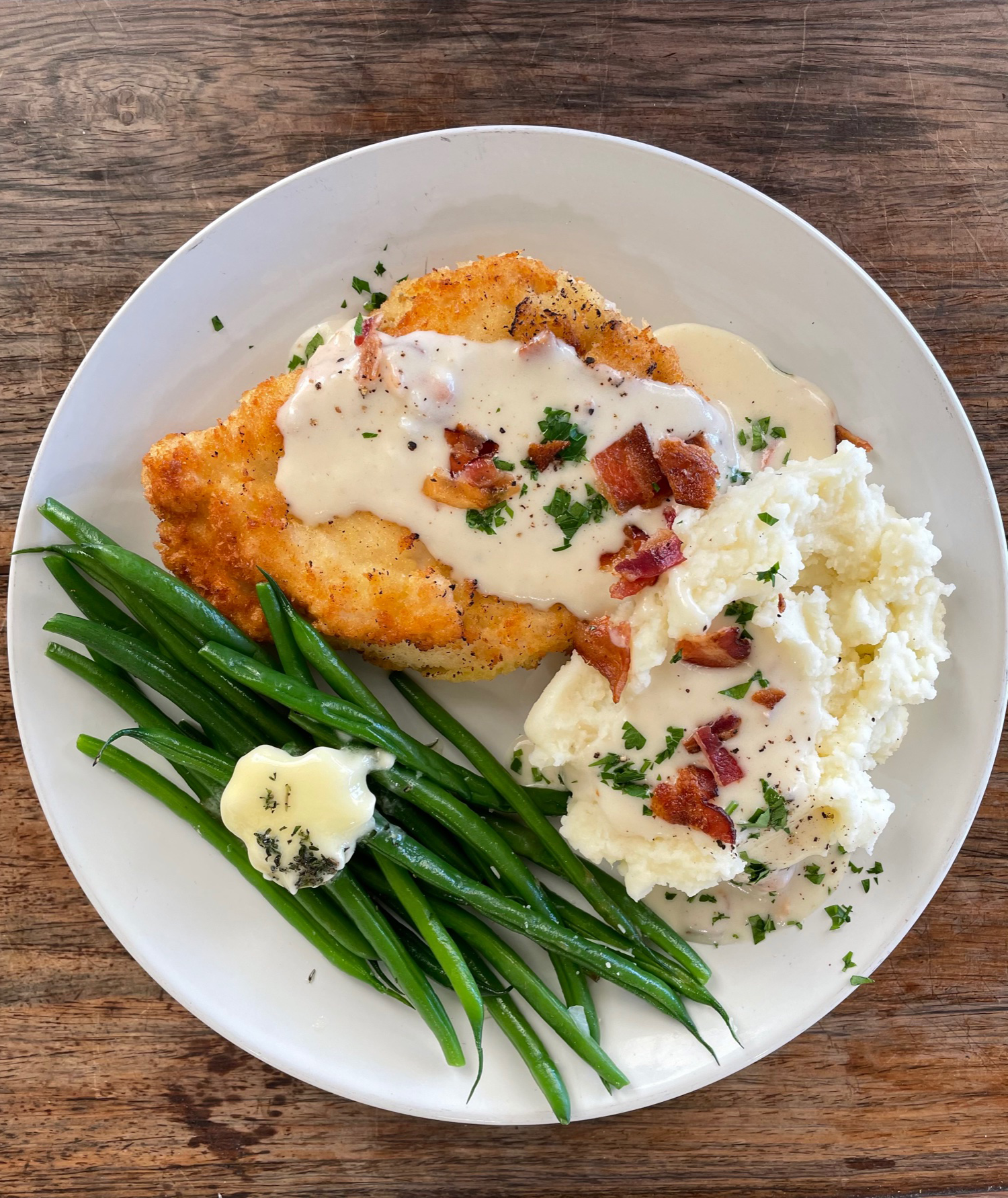 chicken schnitzel dinner